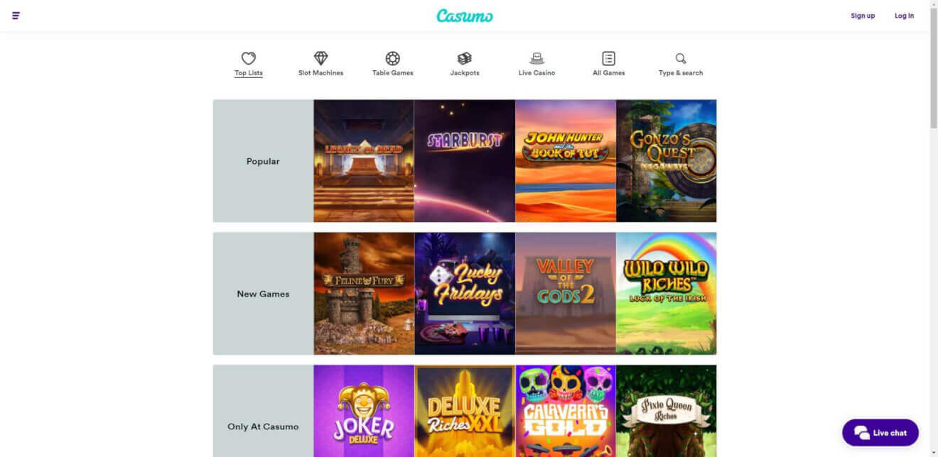 Casumo Casino Games Review