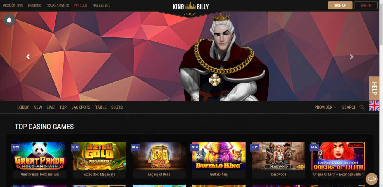 King Billy Casino Games Review