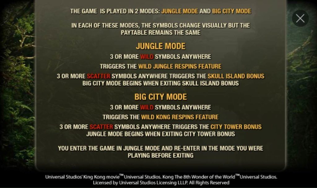 king slot game modes