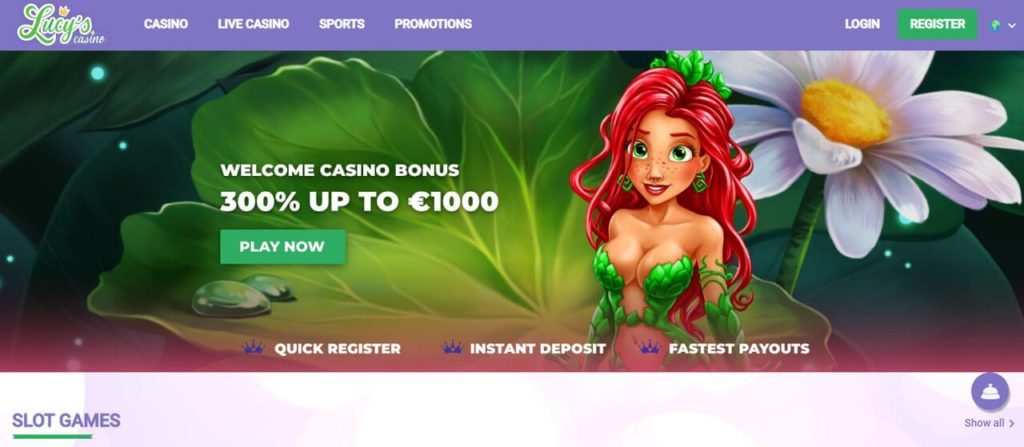 lucys casino desktop view