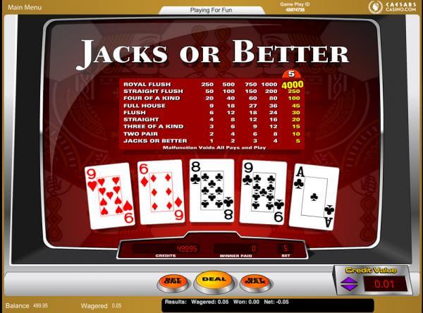 video poker strategy